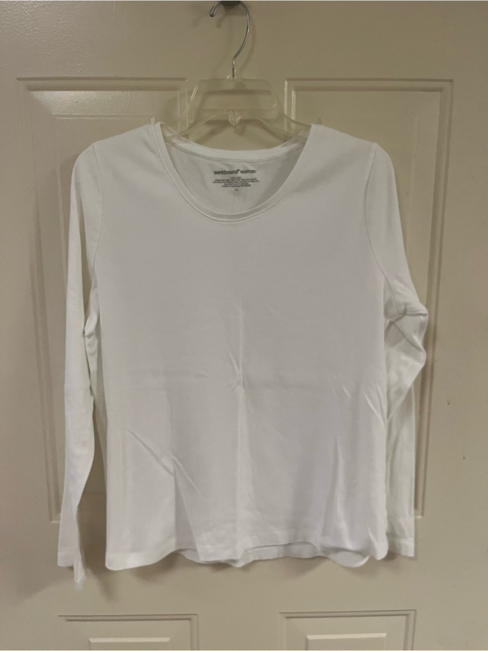 Westbound White Long-Sleeve Crewneck Tee